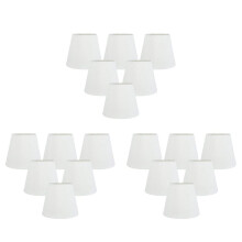 Set of 18 White Fabric Cloth Clip Chandelier Lamp Shades, Replacement for E14 Wall Lamp Chandelier Home Decoration