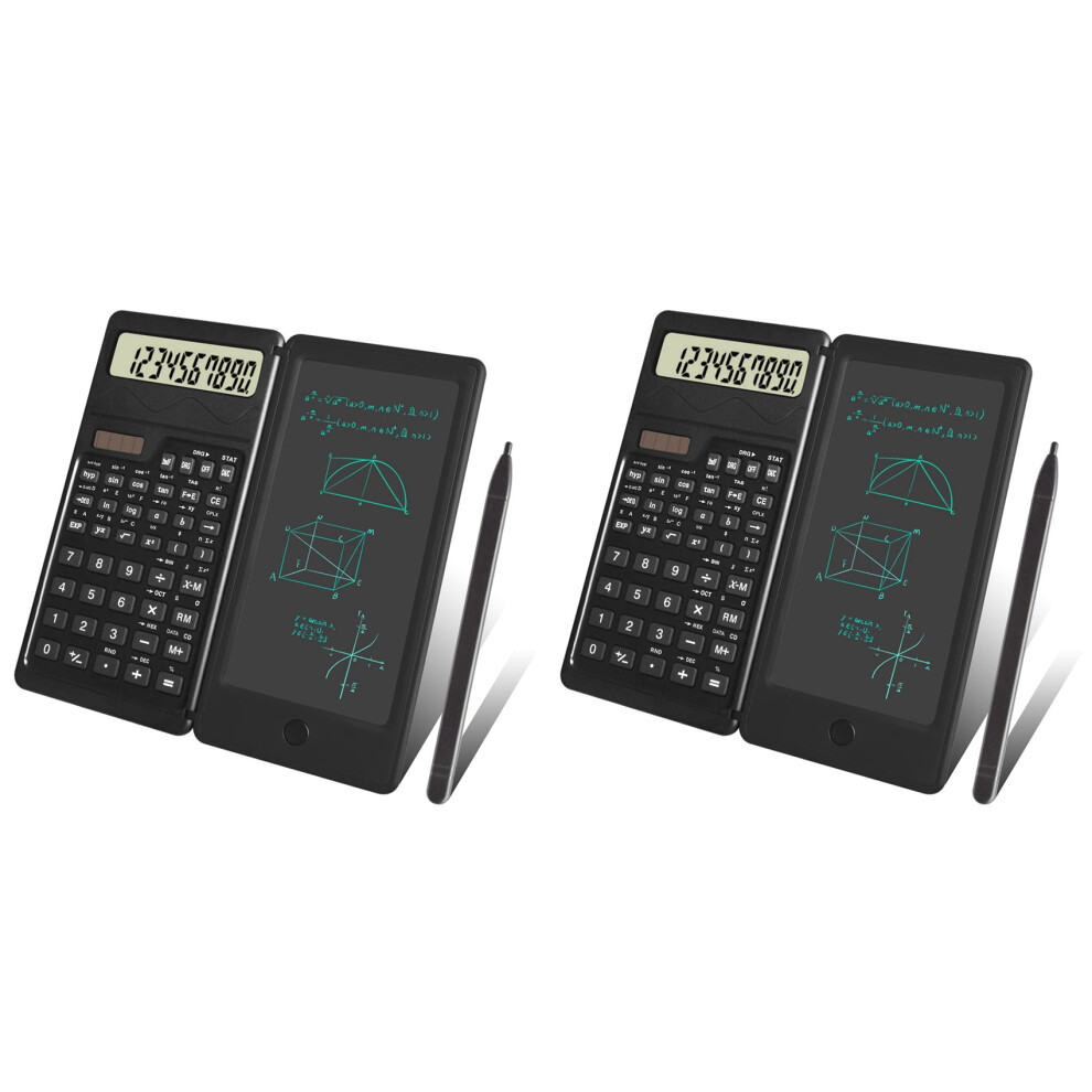 2X Scientific Calculators,12-Digit Lcd Display Desk Calculator With Notepad, Solar And Battery Dual Power 6032212971292
