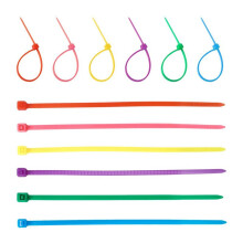 1800 Pieces (300 per Color) Small Colored Zipper Ties 4Inch Multicolor Zipper Ties for Decorating Mesh Garland Supplies