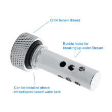 Computer PC Water Cooler Fitting Water Cooling Tank Bubble Prevent Multifunction Hand Tighten for Computer Silver