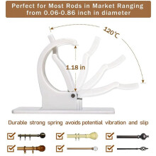 Curtain Rod Bracket Holder 8 PCS, Self Adhesive Crossbar Hook, No Drill Rods Hanger Wall Mount Hooks Drapery Pole