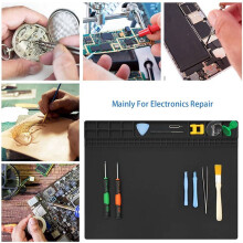 2X Silicone Soldering Mat Electronic Repair Mat for Laptop, Watch, Cellphone - Solder Pad Heat Resistant 932 Fahrenheit