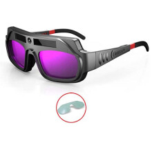 3X Auto Darkening Welding Goggles Anti-Scratch Large View Glasses for Plasma Cut with 30 Pcs Lenses