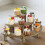 3-Layer Wooden Cupcake Rack Layered Cupcake Display Rack Semi-Circular Dessert Cake Rack 5