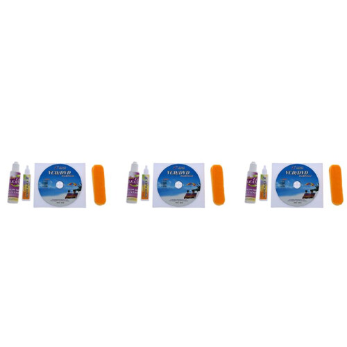3X 4 in 1 CD DVD Rom Player Maintenance Lens Cleaning Kit