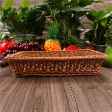 10 Szt.Prostokątny Kosz na Stół lub Ekspozytor na Chleb, Owoce i Warzywa Wiklinowe Kosze na Targi, Piekarnie