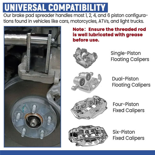 Universal Brake Caliper Tool Heavy Duty Brake Caliper Spreader Tool for Multi-Piston Brake Piston Compressor Tool Silver 1