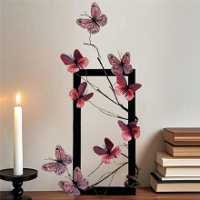 Simulierte Herbstblumen-Fotorahmen-Ornamente, Leichte Luxus-Dekorationen, DIY-Bilderrahmen, Wandmalerei B