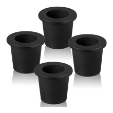 4Pcs Patio Table Umbrella Hole Ring Plug, Silicone Pool Umbrella Sleeve Stabilizer,Umbrella Table Ring Hole Insert Black
