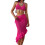 Hollowed Out Design Tankini Set Feature Adjustable-rose red L 1
