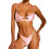Two Piece Swimsuit Set With Adjustable Straps and-Pink L 1