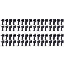 64 Pcs 15mm X 8mm Black Smoking Pipe Shaped PVC Battery Terminal Insulating Covers Boots