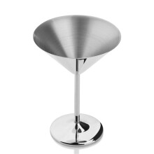 2X Stainless Steel Cocktail Glass High Base Wine Glass Unbreakable Wine Glass Metal Bar Champagne Glass Silver