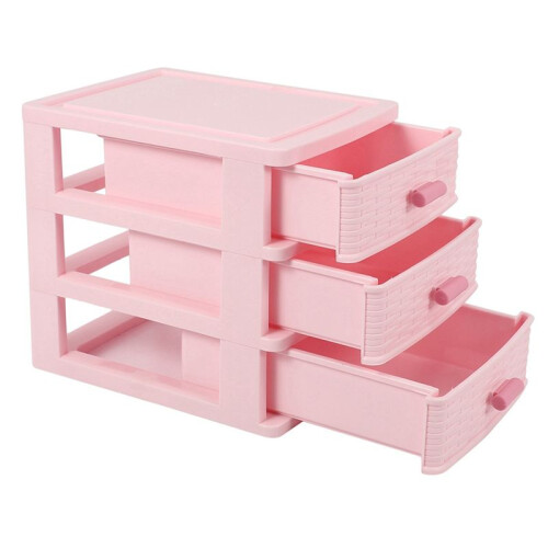 4X Plastic Drawer Designed 3 Compartment Jewelry Storage Box 2