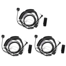 3pcs 2.5mm Throat Microphone Earpiece Headset Mic PTT for Radio TLKR T5 T80 T60 T6 T8 Talkabout MR350R T6500