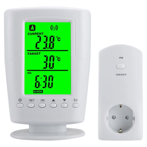 TS-2000 0-60 Temperature Control Socket Thermoregulator LCD Display Wireless Heating Cooling Program A EU Plug