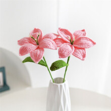 Giglio Lavorato a Mano, Regalo per la Festa Della Mamma, Tulipano, Rosa, Fiori All'Uncinetto, Bouquet di Fiori Artificiali, Decorazione per il