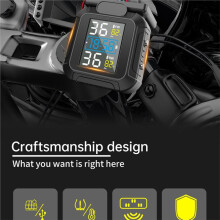 Solarbetriebenes Motorrad-Reifendruckkontrollsystem mit Externem Sensor und Reifendruckalarm