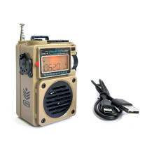 HanRongDa  Rádio de Bolso FM AM MW SW WB com Receptor de Banda Completa, Tela LCD, Reprodutor de Música, Suporte A , MP3, Cartão TF e