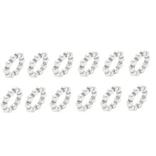 Bling Pearl Serviettenringe Set Von 12, Strass Serviettenring Halter für Abendessen Hochzeit Familienfeiern, Silber