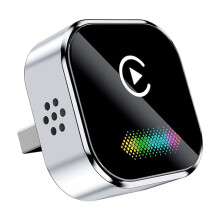 2in1 Wireless Carplay Android AUTO Voice-Activated Colored Light AI Box USB Adapter Wired CarPlay to Wireless Carplay B