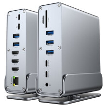 Station D'Accueil 15en1 pour Ordinateur Portable:Port USB-C,Écran 4K à 60Hz Compatible ,Hub USB,Port RJ45,Lecteur Cartes /TF,Adaptateur Port