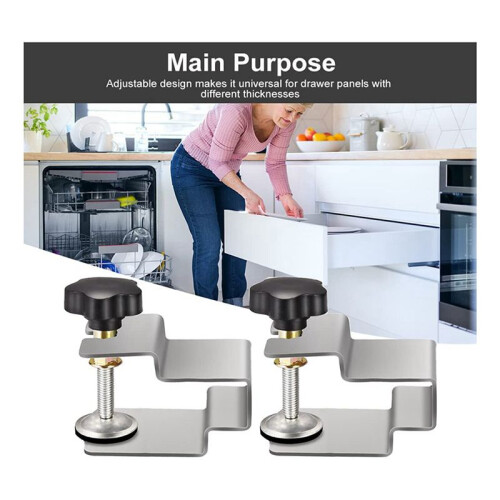 Drawer Front Installation Clamps, 4PCS Stainless Steel Cabinet Installation Clamps Tools for Drawer Front Panel