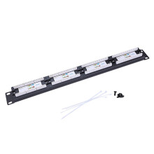 4X UTP 24 Port Rj45 Patch Panel Rack Cable Wall Mounted Bracket Connector Rack Tool Ethernet Lan Network Adapter CAT6