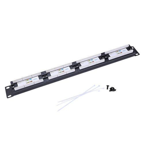 4X UTP 24 Port Rj45 Patch Panel Rack Cable Wall Mounted Bracket Connector Rack Tool Ethernet Lan Network Adapter CAT6