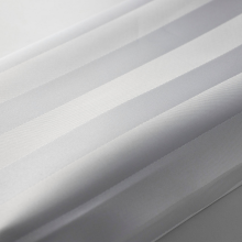 EuroShowers Satin Stripe White Shower Curtain with Weighted Hem - 180x200cm