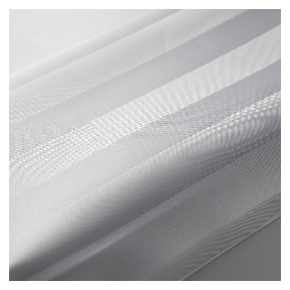 Euroshowers Satin Stripe Shower Curtain With Weighted Hem - 180X200cm White