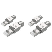 4 Peças para Conectores RJ45 CAT7 Ferramenta Plugue de Rede Modular Sem Ferramentas Blindado para Cabo de Instalação