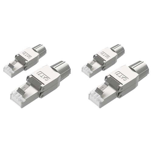 4 Pcs for RJ45 CAT7 Connectors Tool Free Shielded Toolless Modular Network Plug for Installation Cable