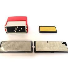 4X Self Inking Stamp Set Custom Personalised DIY Business Name Number Address Printing Rubber Stamp with Tweezers Kit