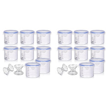 16 Sets Paint Container with Stainless Steel Mixing Touch Storage Cups with Lids Paint Containers 600 Ml