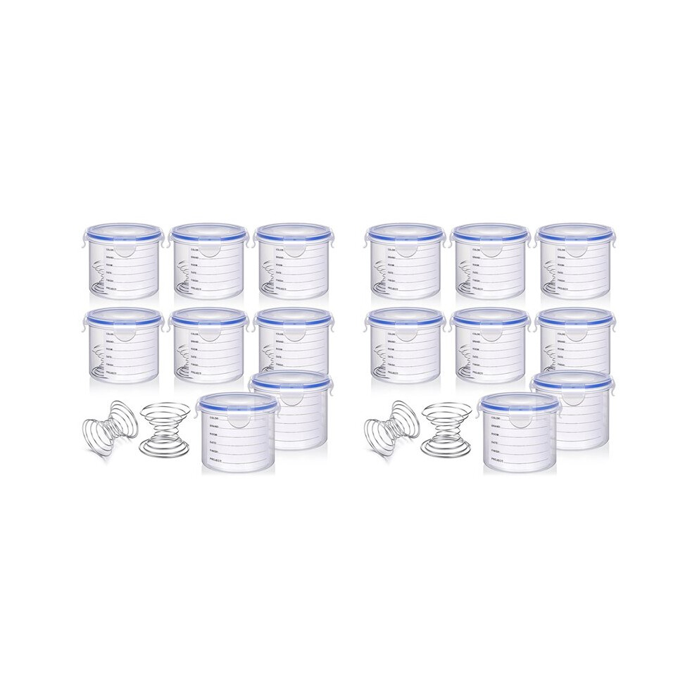 16 Sets Paint Container With Stainless Steel Mixing Touch Storage Cups With Lids Paint Containers 600 Ml 6031011488413