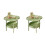 2X Sofa Side Several Bedroom Small Table Room Storage Table Balcony Double Layer Coffee Table Green 1