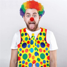 4-Pack Clownkostymset Clownperuk Näsväst för Jubel Halloween Cosplay-Fester Karnevaler Klä Upp