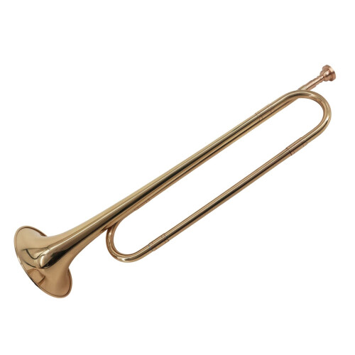 Gold B Flat Brass Bugle with Mouthpiece for School Band Performance