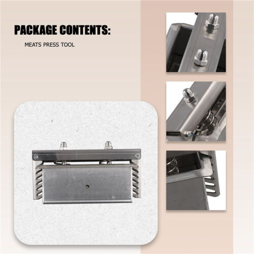 2X Meats Press Tool Pressing Tool Kitchen Cooking Tool,Stainless Steel,Rectangle,Forming Tool for Homemade,Beef Brick 2