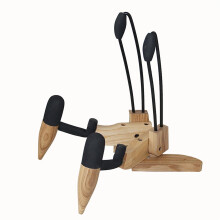 Guitar Stand for Electric and Bass with Finish Friendly Padding, Natural Wood Display Holder