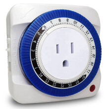 2X 24 Hour Timer Socket Mechanical Program Timer Socket 125v Wall Outlet Protector Saveing(US Plug)