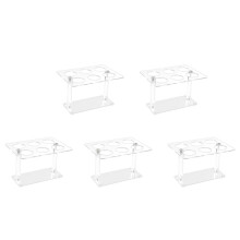 5Pcs Cone Holder, Clear Acrylic Ice Cream Cone Holder, Cone Display Stand, Sushi Hand Roll Stand Cone Holders (6 Holes)