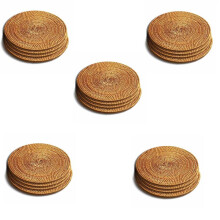 Sottopentole nel Rattan da 20 Pezzi per Pad Caldi con Isolamento Termico, Piatti Resistenti per Tavolo, Tappetini Termoresistenti per Cucina