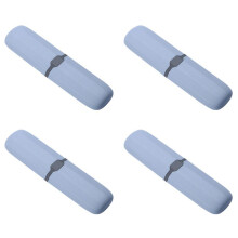 4X Reistandenborsteletui Rekbare Tandpastahouder Container Antibacterieel Verstelbare Doos Blauw