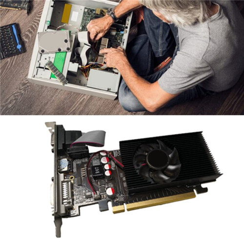 5X Placa de VíDeo GT210 1GB DDR2 64 Bits PCIE 2.0 GPU CompatíVel com  DVI VGA para Desktop 2
