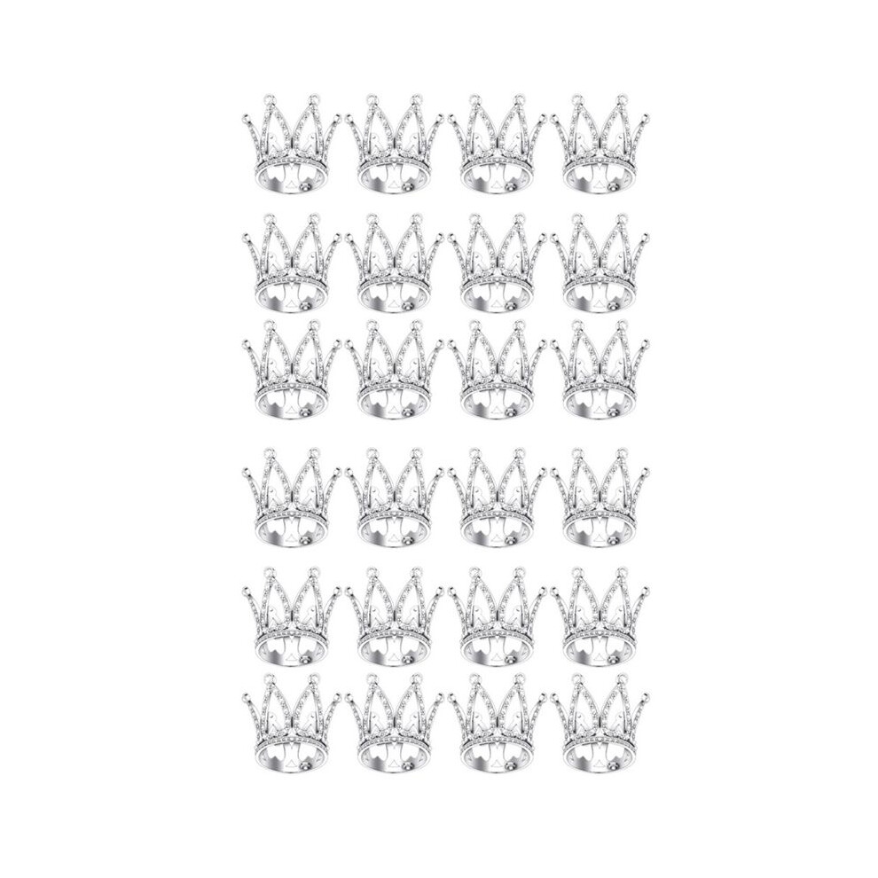 24Pcs Crown Cake Topper  Baby Crown Queen Crown Small Princess Headpiece Cake Decoration for Baby Shower Decor