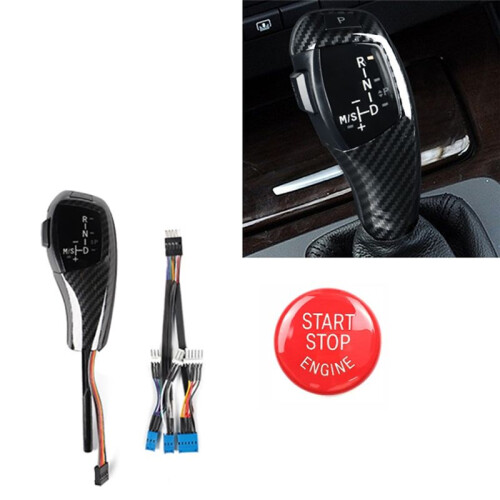 Car Automatic Gear Shift Knob with Engine Start  Button Cover for  1 3 5 Series E81 E87 E90 E91 E93 Z4 E89 LHD 2