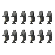 12 Pcs Office Desk Divider Clamp Privacy Screen Clip Holder Bracket Screen Baffle Clamp Partition for Table Clamp -Black