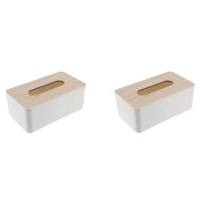2X Scatola di Fazzoletti Coperchio nel Legno Scatola di Carta Igienica Scatola Porta Tovaglioli nel Legno Massello Scatola di Fazzoletti Semplice e